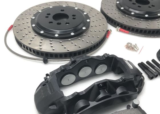 Aluminum 6 Pot Brake Kit T6 Alloy Black Drilled And Slotted Rotors 410*36mm