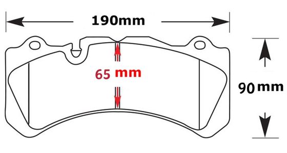 HP2000 GT6 Semi Metallic Brake Pads 65mm Friction Coefficient