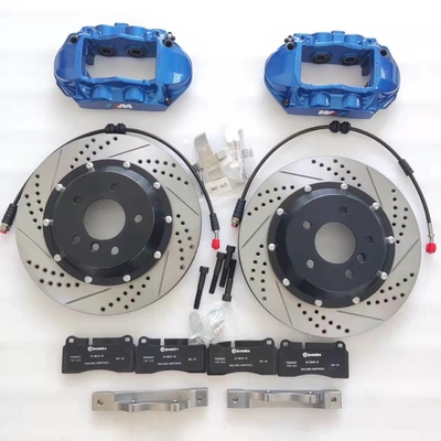 Blue 4 Pot Brake Kit Rear Aluminum Bracket For Bmw E70 18IN