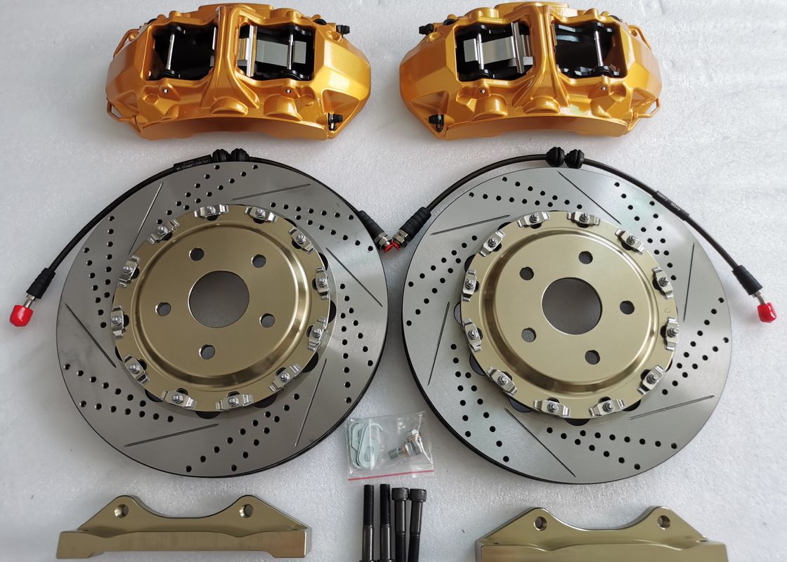 JKGT6 Gold Front Wheel Caliper 6 Pot Brake Kit For 22in Wheel