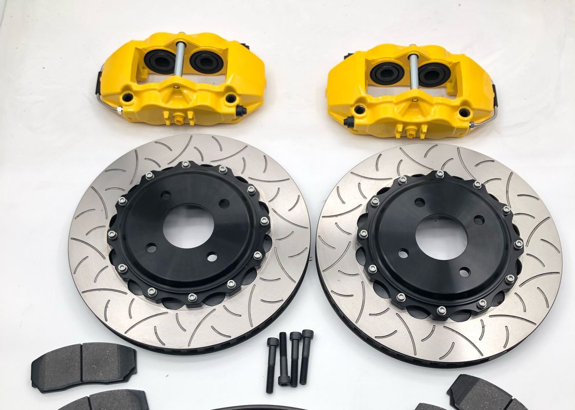 AP9200 18In Wheel Front Car Brake Kit Yellow 4 Pot Caliper 355*28mm