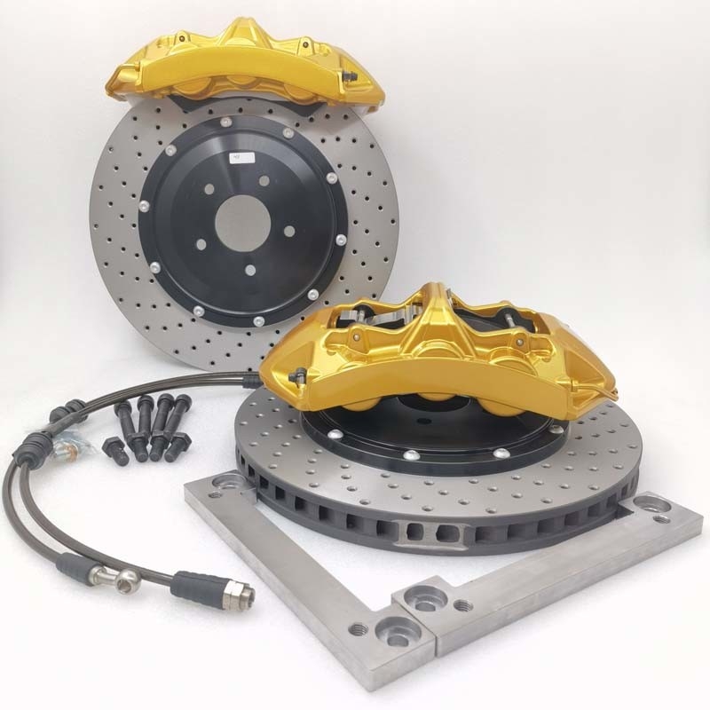 Grey Iron 6 Pot Brake Kit 380*34mm Drilled Metal Bracket For GTR R35 Rim 20